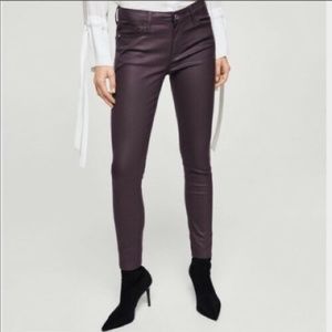 MNG Denim & Tees skinny ankle coated jeans in Shimmy Plum Sz.2 Regular Waist NWT